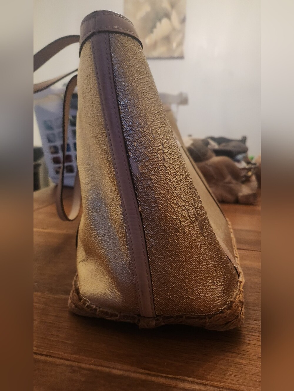 Kate Spade Woven Straw W Metallic Gold Finish Circa 2015 - Picture 9 of 10